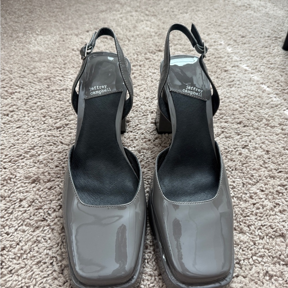 Jeffrey Campbell Gray Mary Jane platform heels